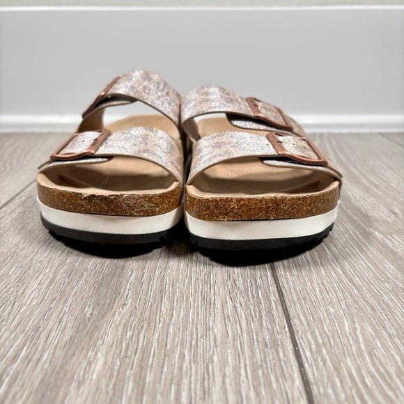 Corkys Sandals - Beach Babe Beige Sparkle Leopard Print Size 7 - Picture 5 of 7